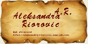 Aleksandra Riorović vizit kartica